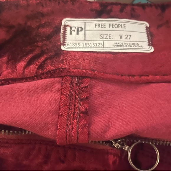 Free People Red Velvet Mini Skirt NWOT - Picture 6 of 6